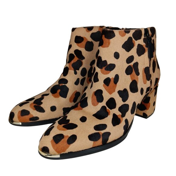 Cole Haan Grand Ambition Series Calf Hair Booties Jaguar Boots 8.5 Gold - Picture 1 of 13